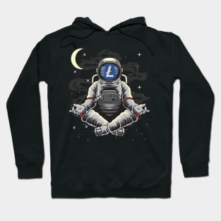 Astronaut Yoga Litecoin Lite Coin LTC To The Moon Crypto Token Cryptocurrency Wallet Birthday Gift For Men Women Kids Hoodie